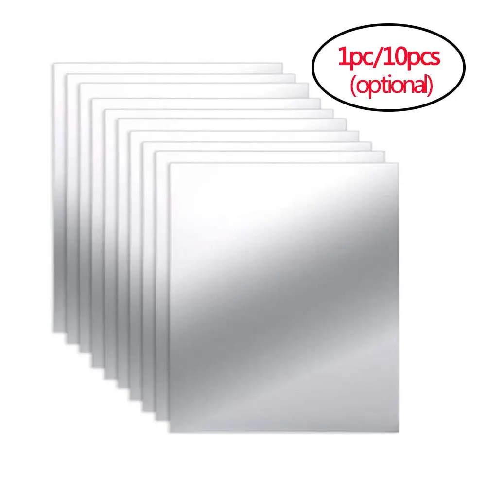 

1pc/10pcs(optional) Home Decor Bathroom Bedroom Mural Wall Tile Stickers Mirror Stickers DIY Decals Square