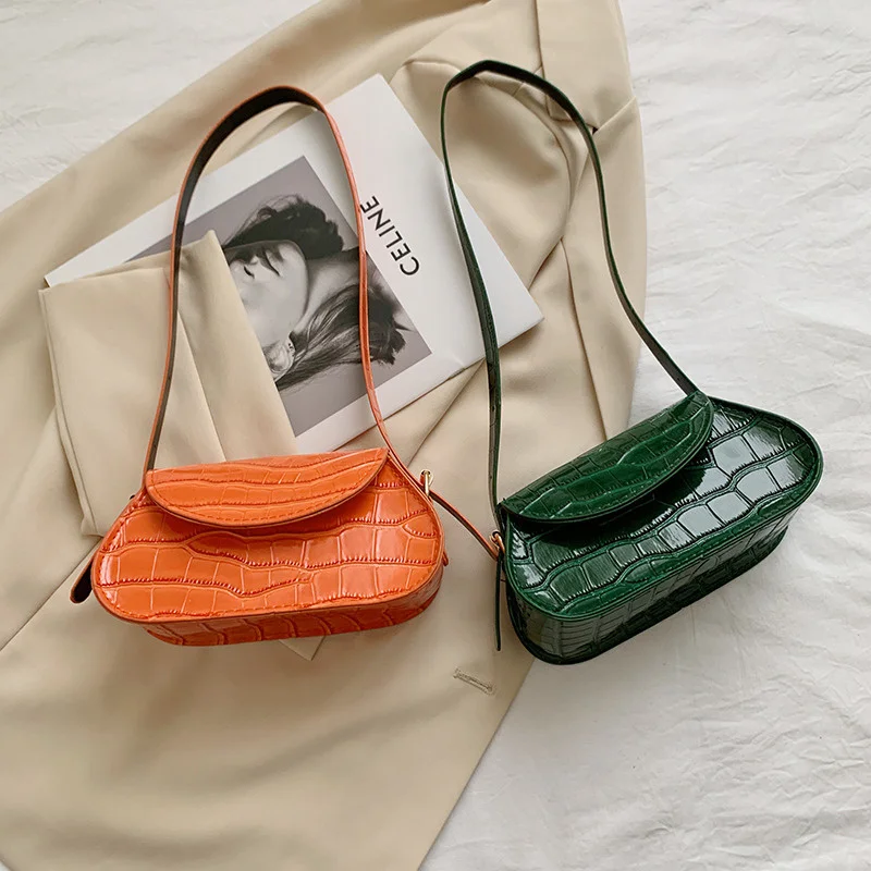 

Популярные сумки с крокодиловым узором, новые модные Наплечные Сумки из искусственной кожи для женщин, 2021 текстурированные кожаные сумки с ...