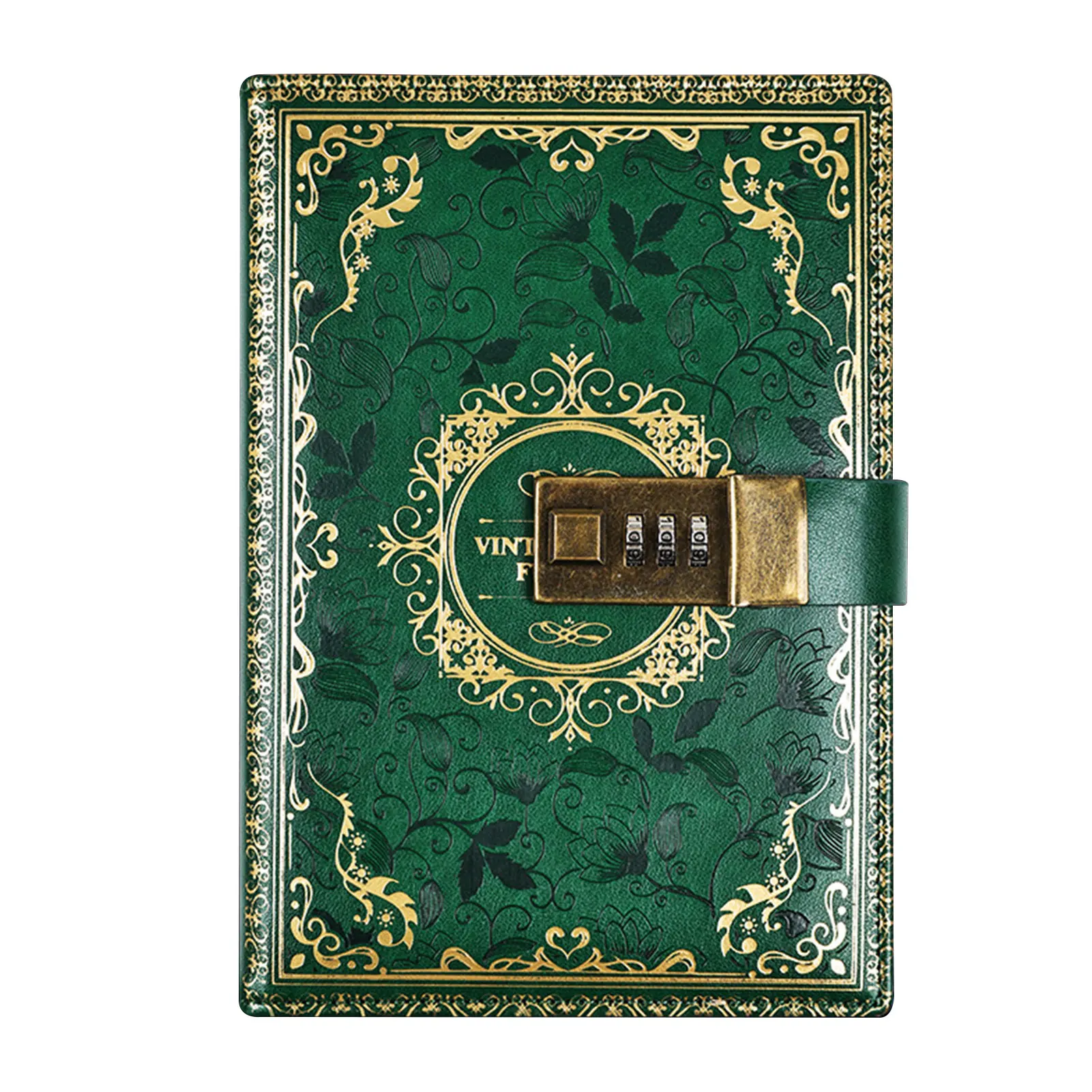 

B6 Home Office Pen Slot Retro Notepad For Women PU Cover Lock Journal Diary Vintage European Notebook School Student Stationery