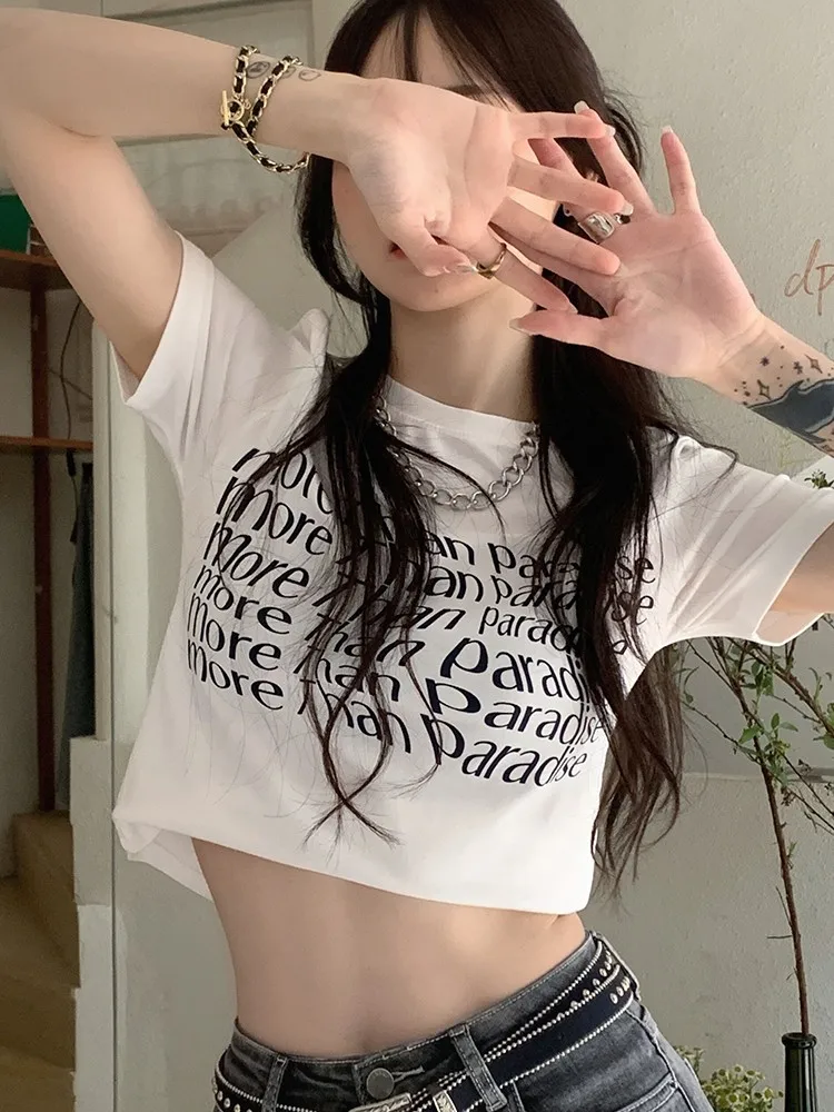 Женская футболка с принтом коротким рукавом и букв |