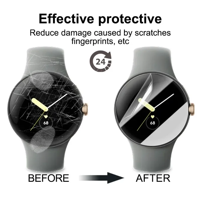 Гидрогелевая пленка для Google Pixel Watch 3 мягкая прозрачная защитная из ТПУ умных