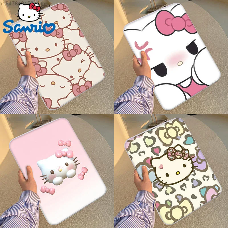 

Водонепроницаемый чехол для ноутбука Sanrio, ПУ кожа, на молнии, с мультяшным принтом Hello Kitty, Apple mac13,3 дюйма, 15 дюймов, Lenovo Pro14, Apple iPad 11 дюймов