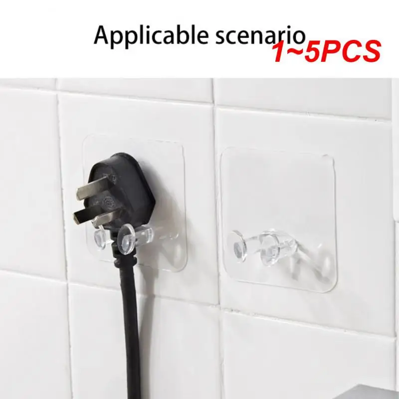 1~5PCS Wall Storage Hook Punch-free Power Plug Socket Holder Kitchen Stealth Hook Wall Hanging Self-Adhesive Bathroom