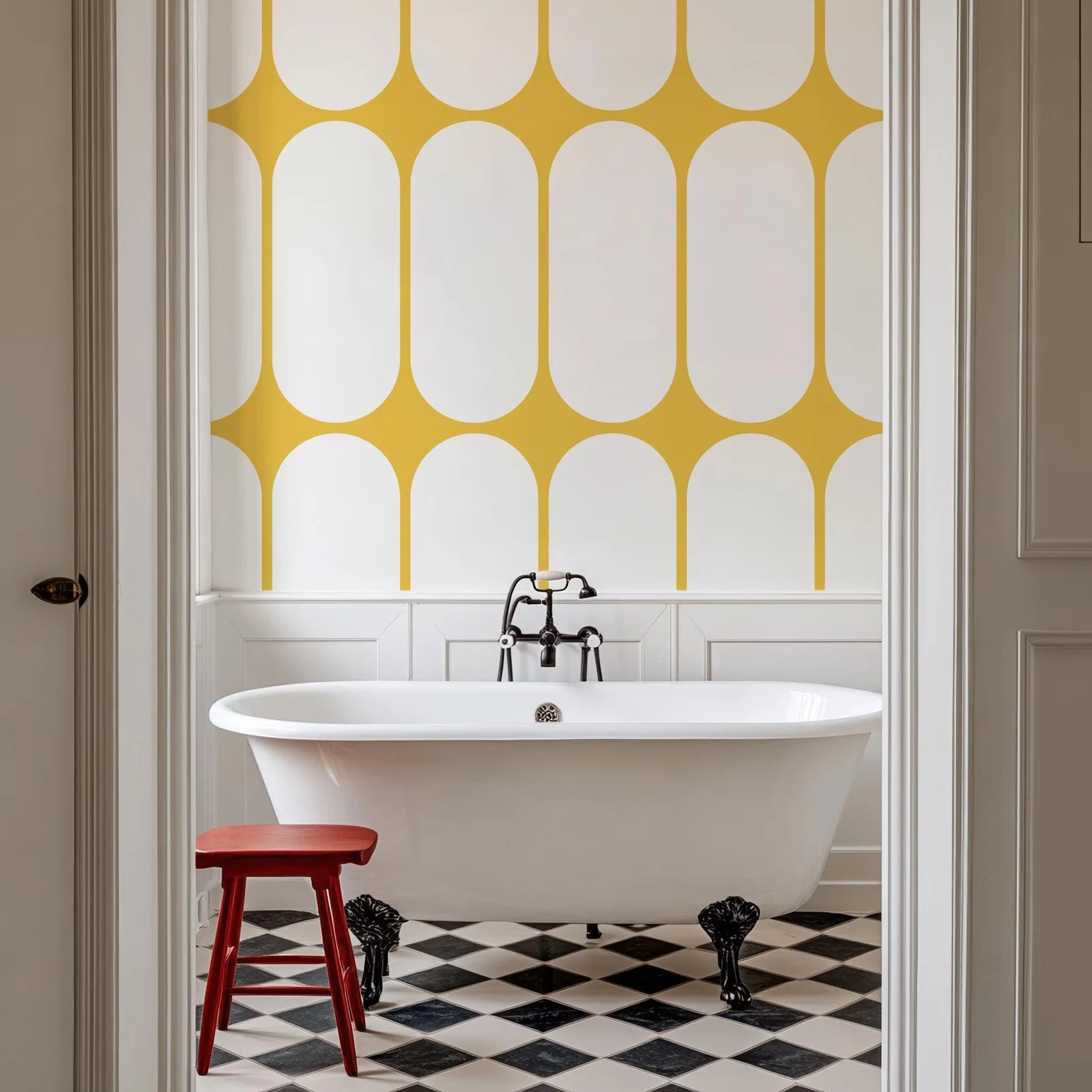 

Абстрактные обои в форме желтого и белого круга, круглая наклейка на стену в стиле ретро, красочный фон, отслаивающаяся и прилипающая или традиционная