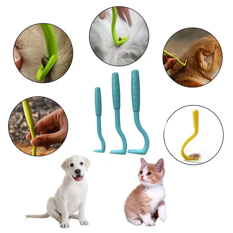 

Pet Flea Remover Tool Kit Plastic Scratching Hook Remover Pet Cat Dog Grooming Supplies Tick Picker Pet Accessories