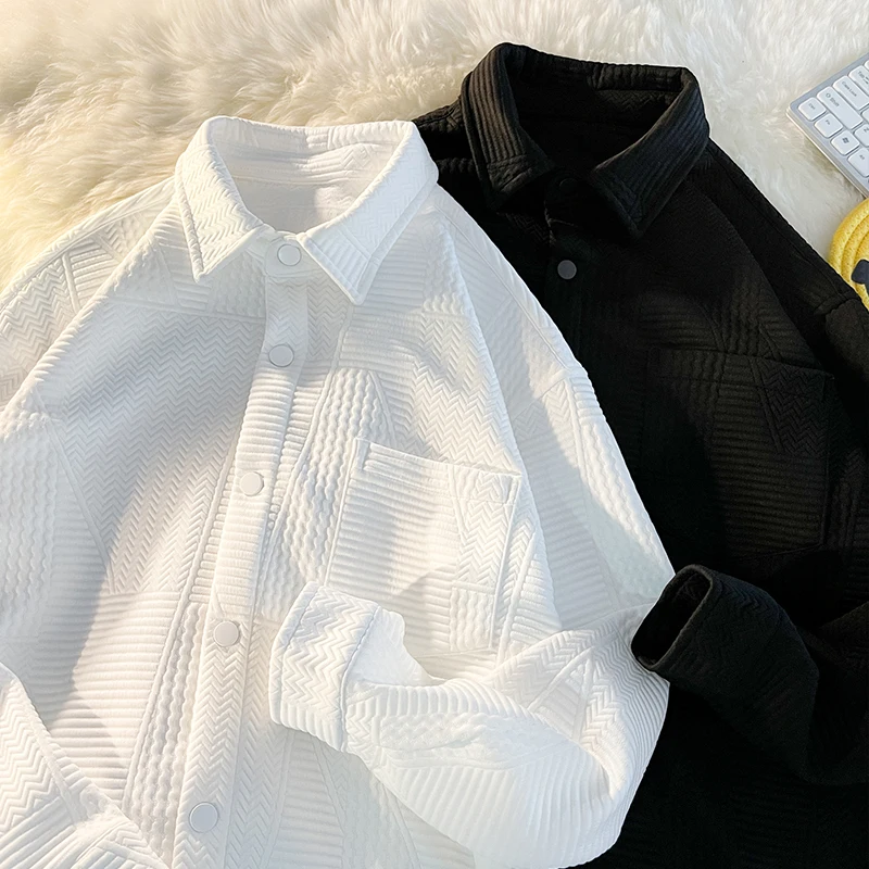 

Однотонные рубашки с длинными рукавами в Корейском стиле, мужская одежда 2023, облегающая деловая Повседневная офисная блузка, горячая распродажа, E109