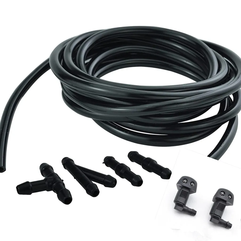 

2Pcs Front Windshield Wiper Washer Jet Nozzle For Toyota Yaris XP10 Tacoma MR2 Celica With 2m 3.5mm Hose Connector T Y Straight