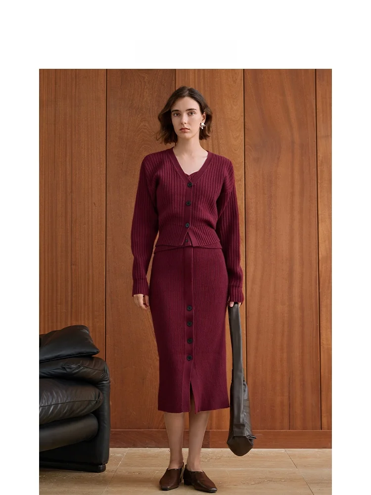 Оригинальный легкий роскошный красный изящный комплект AEL для женщин осень 2023