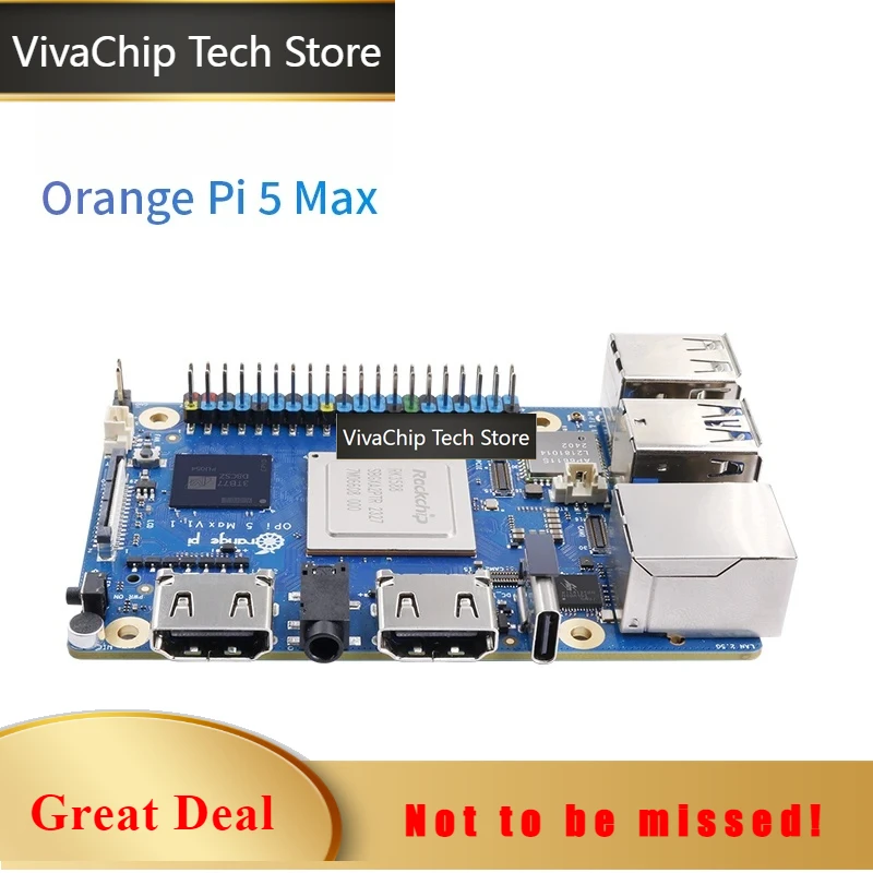Фото Плата разработки VivaChip TechOrange Pi 5 Max с 16 ГБ ОЗУ LPDDR5, Rockchip RK3588, M.2 PCIE, 2.5G LAN, WiFi+BT, OrangePi 5 MAX Single B №1