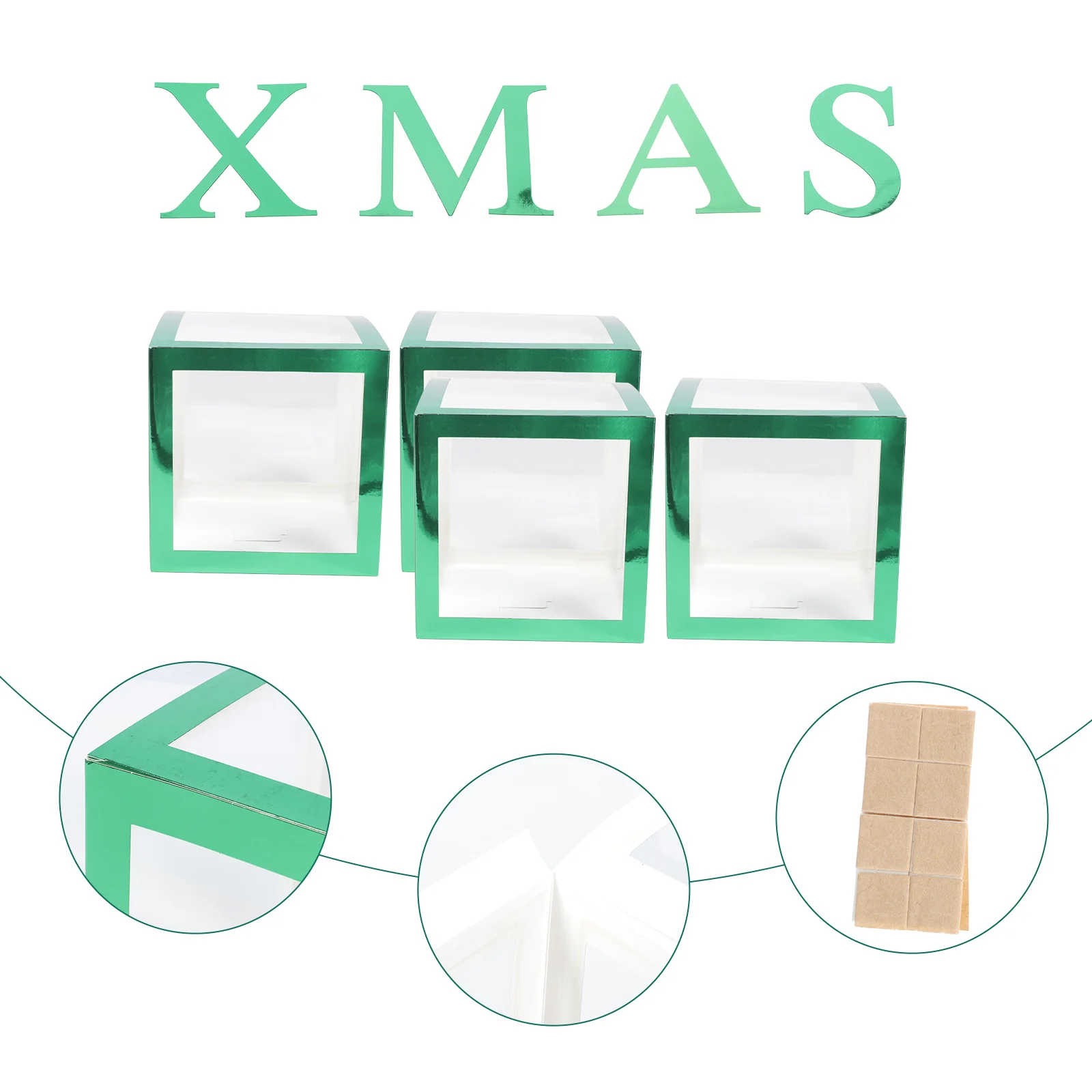 

Balloon Christmasbox Sign Boxes Clear Transparent Decoration Block Balloons Set Decorations Holiday Joy Blocks Paper