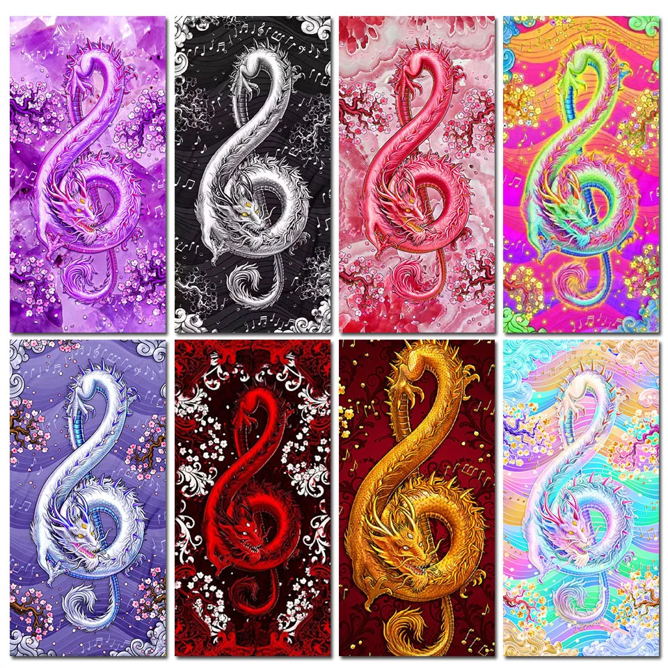 

Красочная Алмазная вышивка дракона Новое поступление большие 5D алмазные картины Набор для вышивки крестиком легендарные животные Рождест...