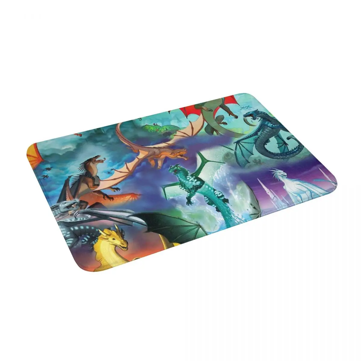 

Wing Of Fire All Dragon Pattern Background Bath Door Floor Mat Non-slip Rug Carpet Entrance LivingRoom Home Kitchen Dust Flannel