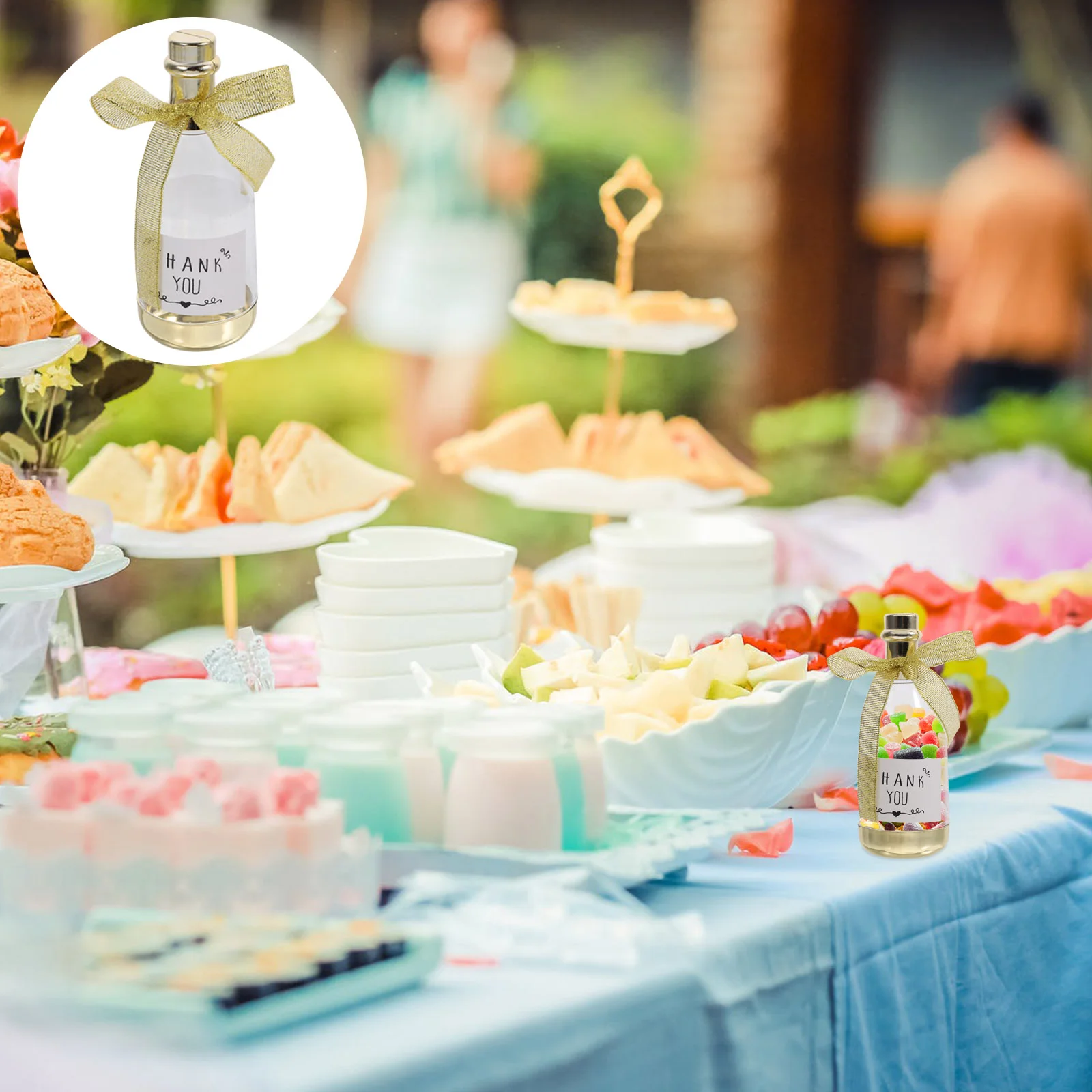 

12Pcs Bottle Container with Ribbon Wedding Party Favor Box Treat Containers