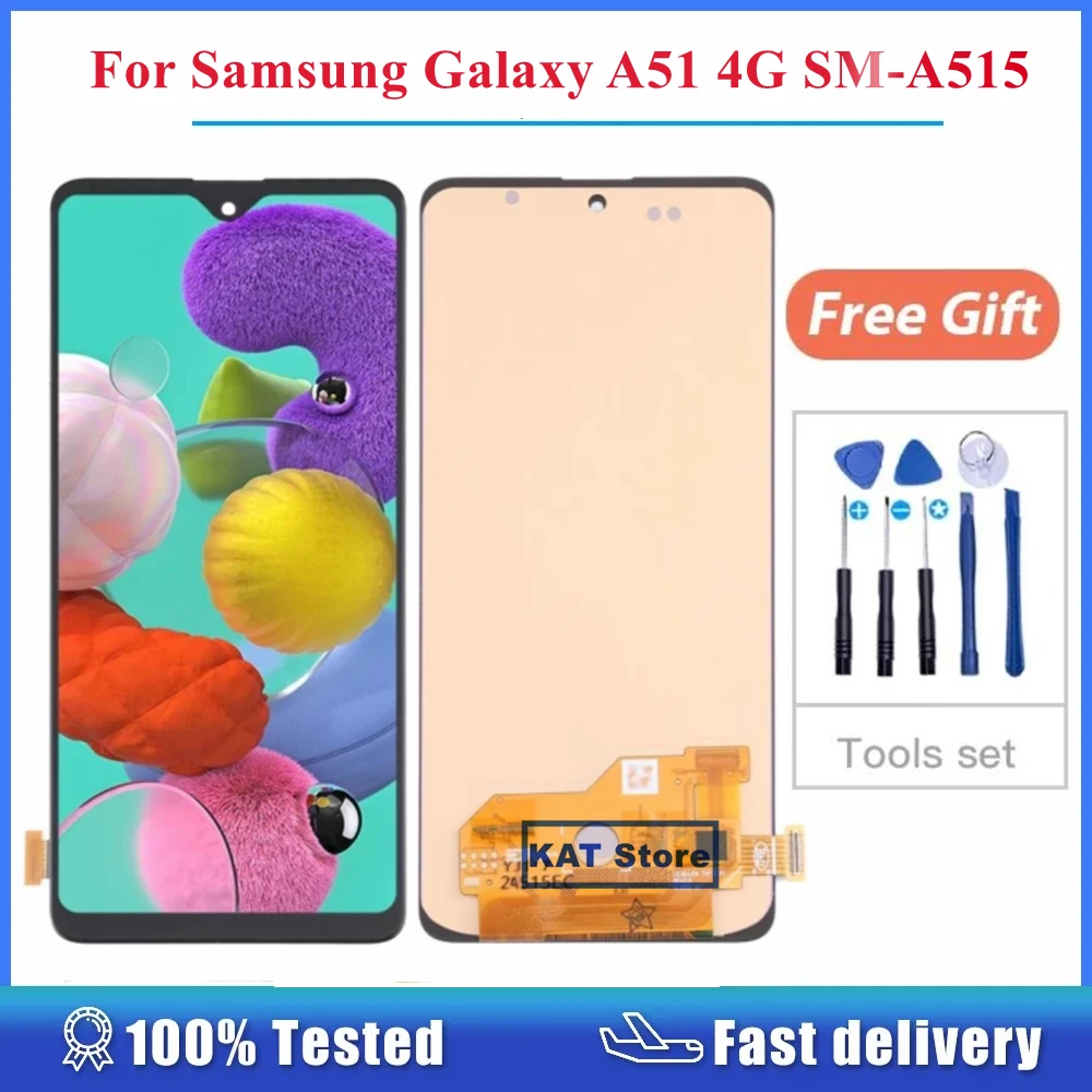 

Сенсорный ЖК-дисплей 6,36 ''OLED для Samsung Galaxy A51 4G, цифровой преобразователь в сборе без рамки, Запасная часть