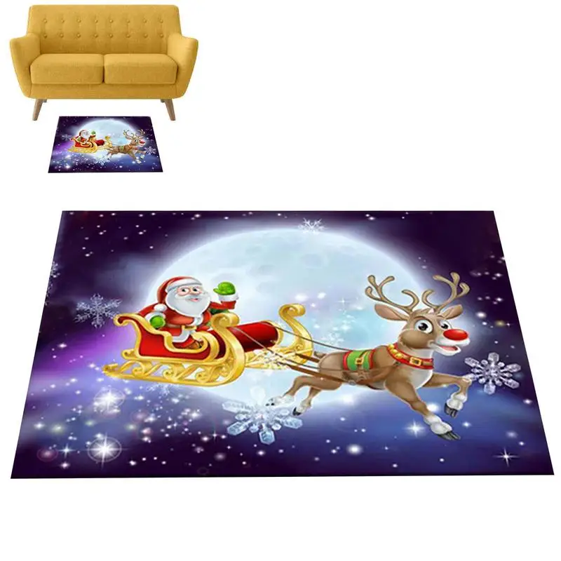 

Рождественский коврик для приветствия на Рождество, дверной коврик с Санта-Клаусом и оленем, коврики для рождественской зоны, Нескользящие Коврики для спальни для дома и офиса