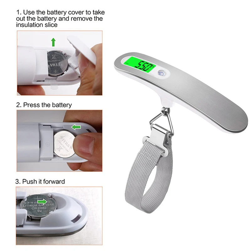Digital Travel Bag Hanging Scale 50kg/110lb Electronic Suitcase Luggage Scales with LCD Backlight Weighing Balance Tool