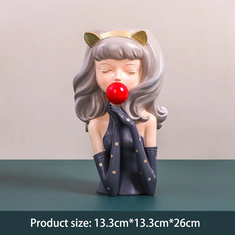 1 шт. ваза для девочек с рисунком из жвачки-пузыря абстрактный цветочный горшок