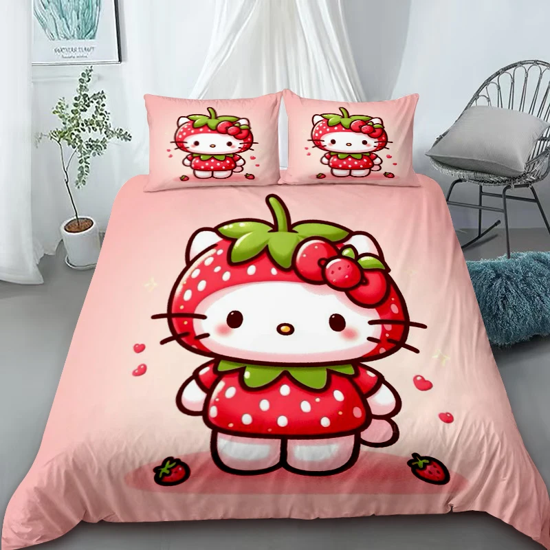 Пододеяльник Hello Kitty комплект постельного белья с героями мультфильмов удобное