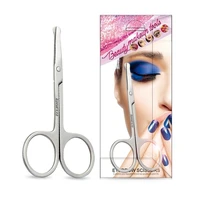 1pc professional eyebrow scissor stainless steel round safety scissors small clipper eyebrow nose hair cut trimming tweezers