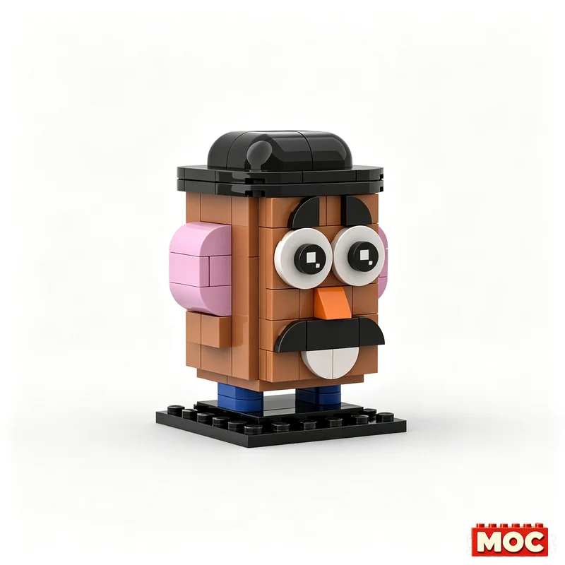Фото 104 детали MOC: Модель персонажа Мистер Картофельная Голова, креативный конструктор, развивающая игрушка для самостоятельной сборки, подарок на день рождения для мальчиков №3