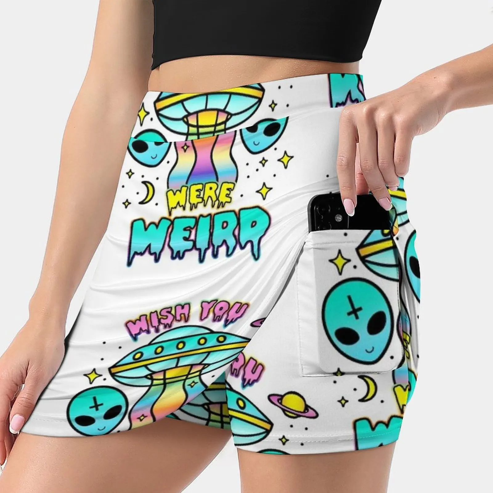 

Хотелось бы, чтобы вы были странными, Женская юбка со скрытым карманом, теннисная юбка, юбки для гольфа, юбки для бадминтона, юбки для бега, желаем вам странного