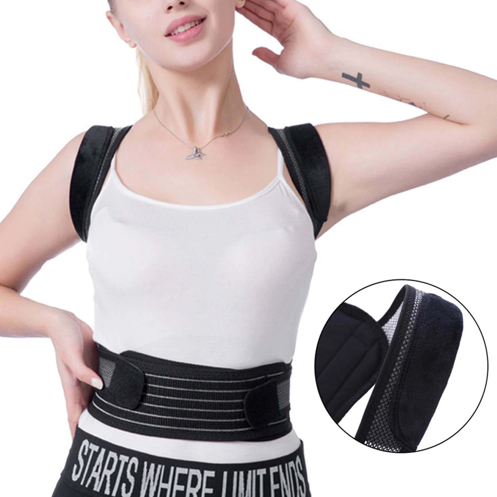 

Корректор осанки для спины, Поддержка нижней части спины, прочный дизайн для взрослых