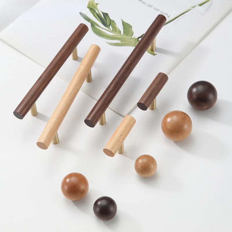 Рукоятка из массива дерева в скандинавском стиле круглый шкаф натурального с