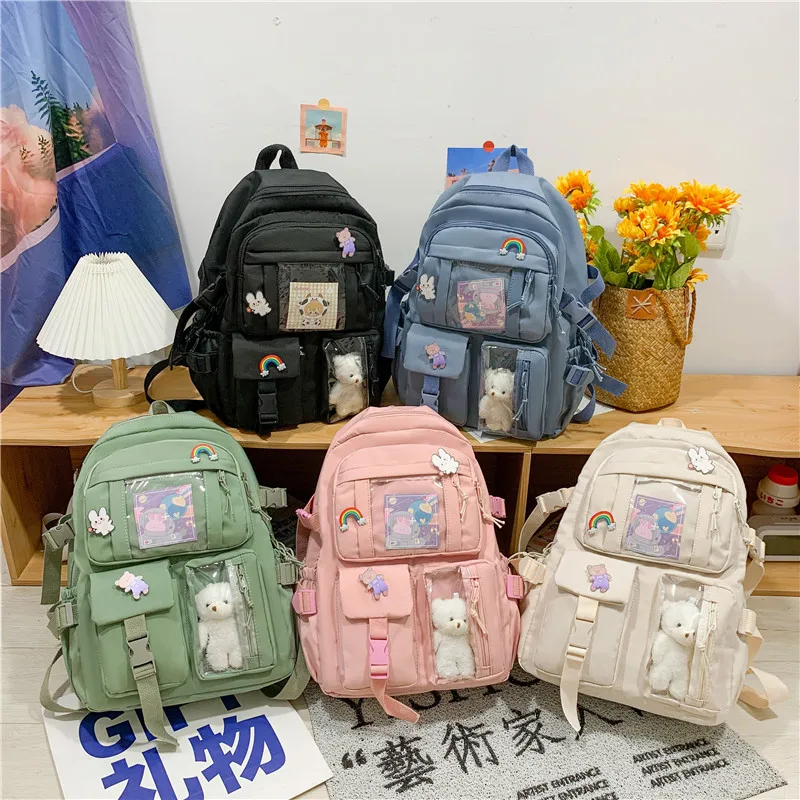 

Schoolbag Girl INS Korean Edition College Wind High School Junior High School Students Backpack SEN Department of Girls Backpack