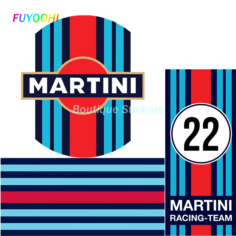 

FUYOOHI Play Stickers Custom Made Cool MARTINI Racing Sticker Suitable for Car Bumper Window Race PVC Decals