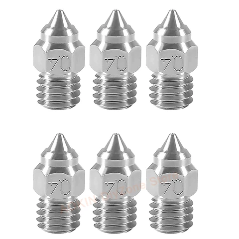 6 шт., насадки из нержавеющей стали/латуни 0,4 мм/1,75 мм для принтеров Ender 3 S1,Ender 3, Ender 3 V2, Ender 5, CR-10, CR-6 SE 3D