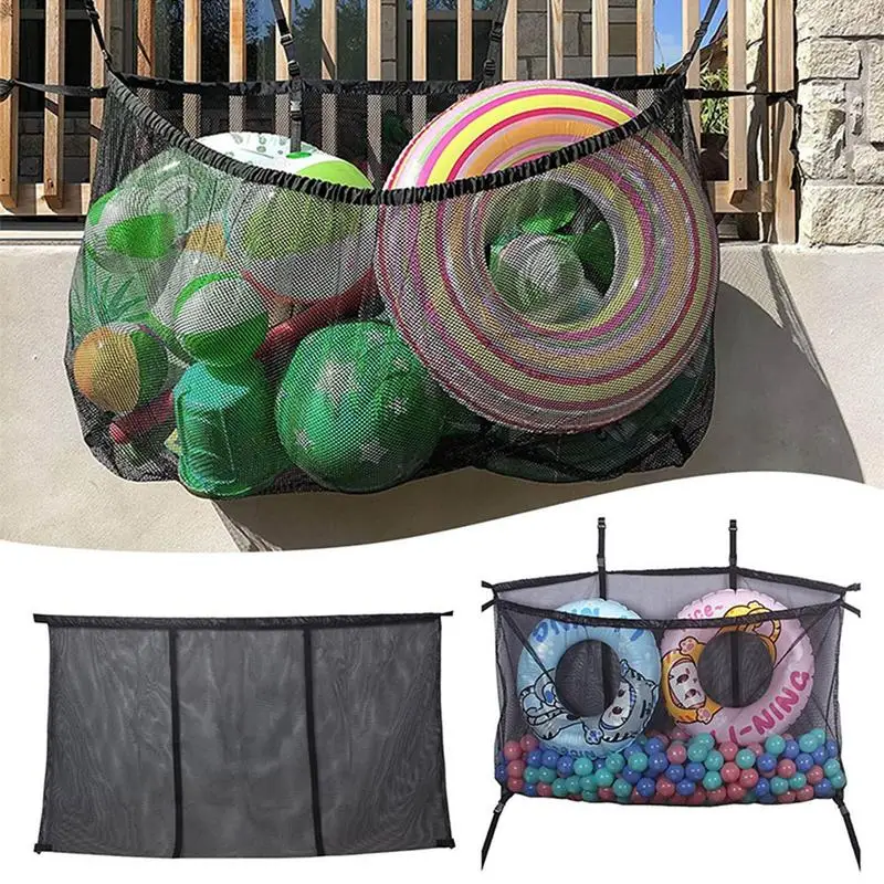 

Summer Large Swimming Pool Toys Mesh Hanging Bag Beach Inflatable Balls Floats Pool Toys Swimming Ring Storage Bag Organizer Bag