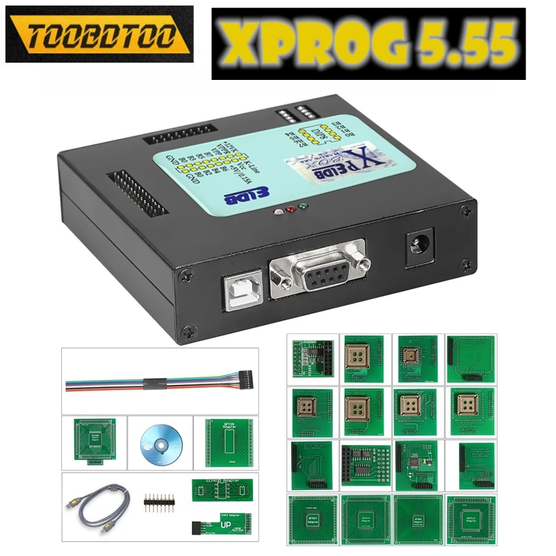 Фото Новейший Xprog M V5.55 X-PROG M Box ECU Programmer Chip Tuning Tool с полными адаптерами поддерживает автомобили CAS4, черный металлический ящик №1