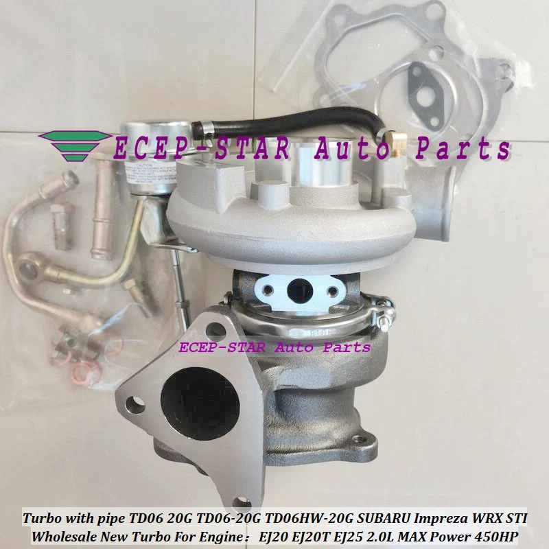 Фото Турбокомпрессор, прокладки турбины, трубки TD06, TD06-20G, TD06HW-20G для SUBARU Impreza WRX STI, двигатель EJ20, EJ20T, EJ25, 2.0 л, максимальная мощность 450 л.с. №5