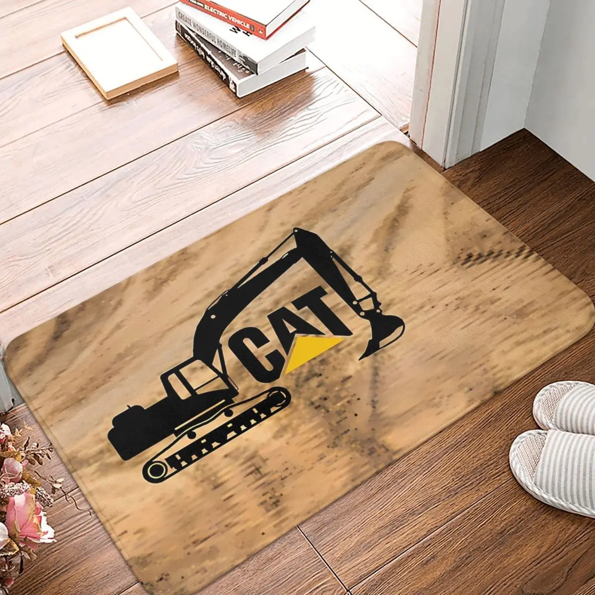 

Cat Excavator JCB Bedroom Mat Rug Home Doormat Living Room Carpet Balcony