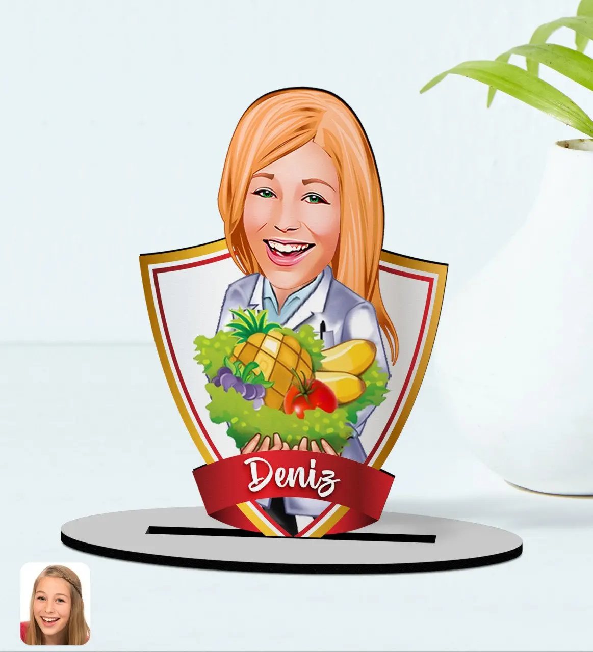 

Personalized Is Women Dietician Caricature Of Wooden Trinket Model-1