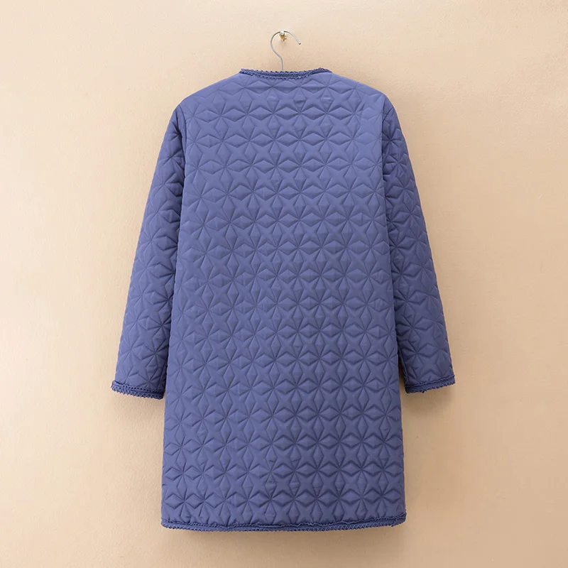 Buttons Parkas Women Fashion Turn Down Collar Coats Women Elegant Pockets Autumn Cotton Jackets Female Ladies Winter Jacket