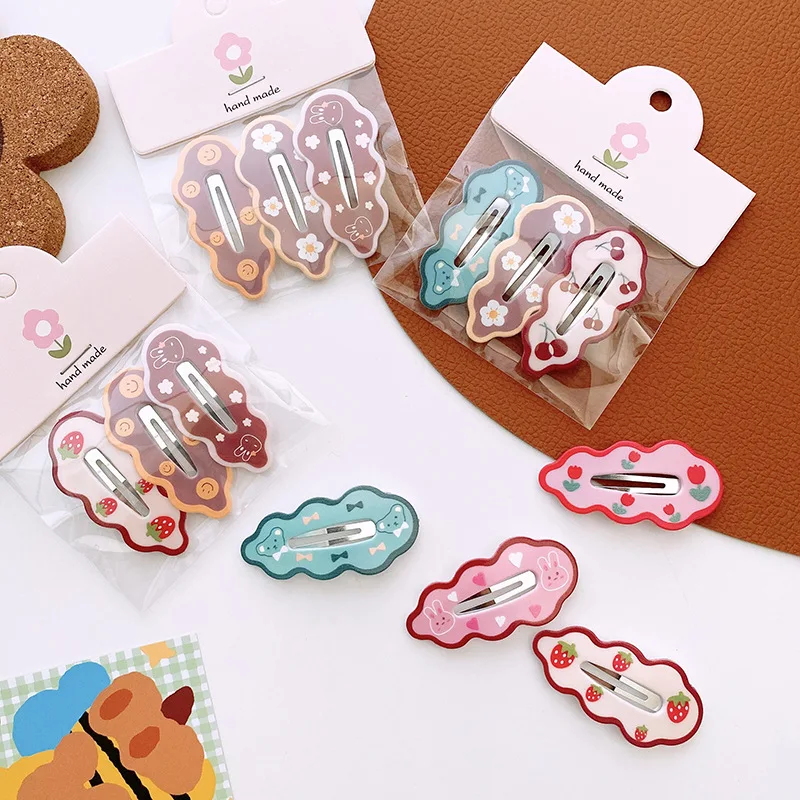 

Cute Sweet Girl Candy Color Waterdrop Shape Hair Clips For Cute Girls Border Clouds Waves Hairpin Headwear Kids Hair Accessories