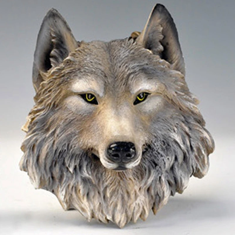 Реалистичное украшение в виде головы волка 1 шт. искусственное из смолы для стен