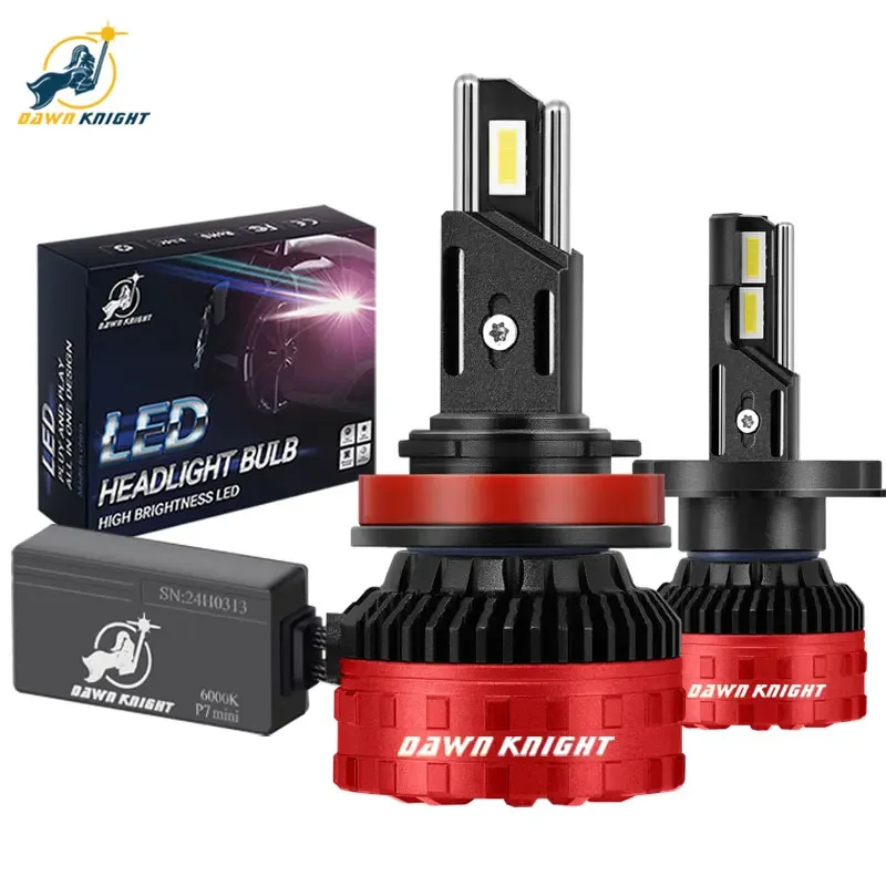 

DAWNKNIGHT P7 MINI 60W H7 Светодиодные лампы для фар 6000K 4300K LED H4 H11 HB3 9005 HB4 9006 Светодиодная двойная медная трубка 12 В 2 шт.