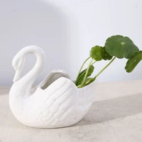 zakka shooting props wedding gift white swan ceramic ornaments flower pot small ornament candlestick