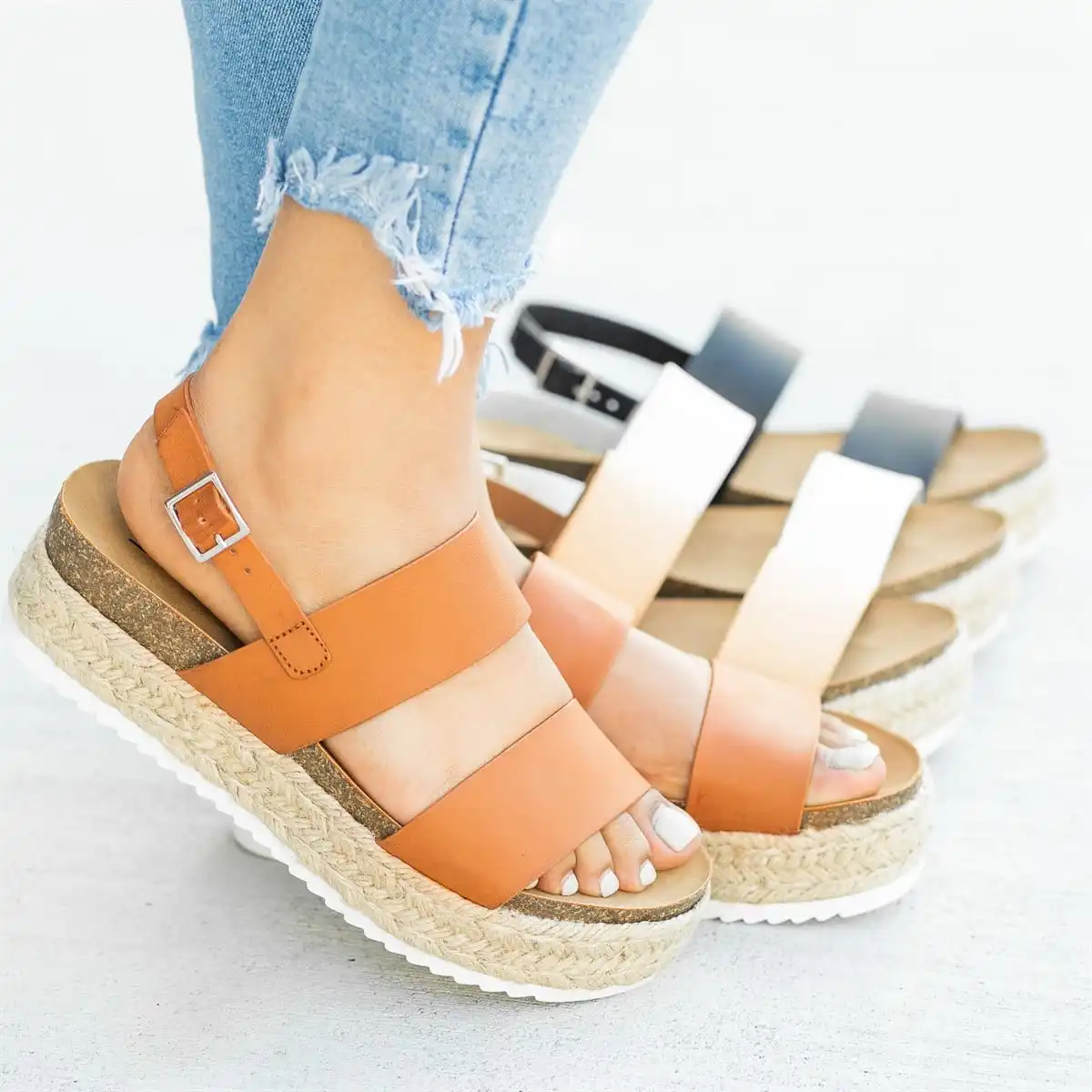 Women Sandals Soft Wedges Shoes Womens Flip Flops Platform Sandals Female 4cm High Heels Sandals Summer Sandalias De Mujer
