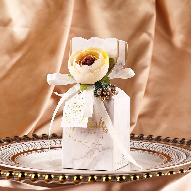 

10 Pcs European Style Luxury Wedding Candy Box Packaging Bags Bridesmaid Gift Creative Beautiful Fresh Candy Box Gifts Bag