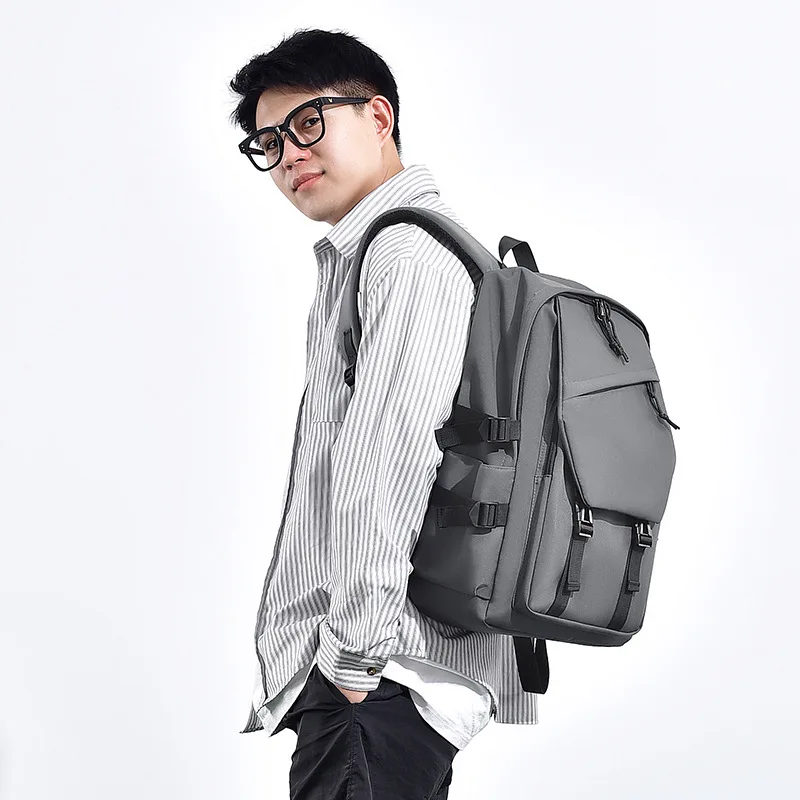 New PU Backpack men's women's Travel Computer Capacity Casual Black Bag Student Outdoor Fitness Fashion Backpack Business Yoga