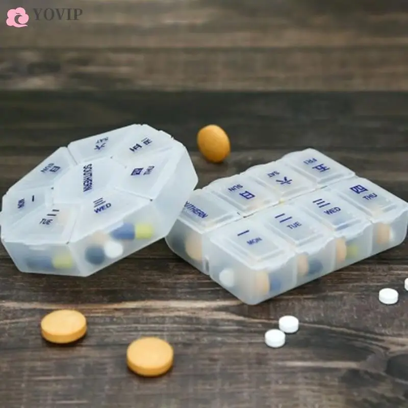 

Портативный контейнер для таблеток большой емкости, еженедельный открытый контейнер для таблеток, 7-дневный диспенсер для лекарств, органайзер для хранения