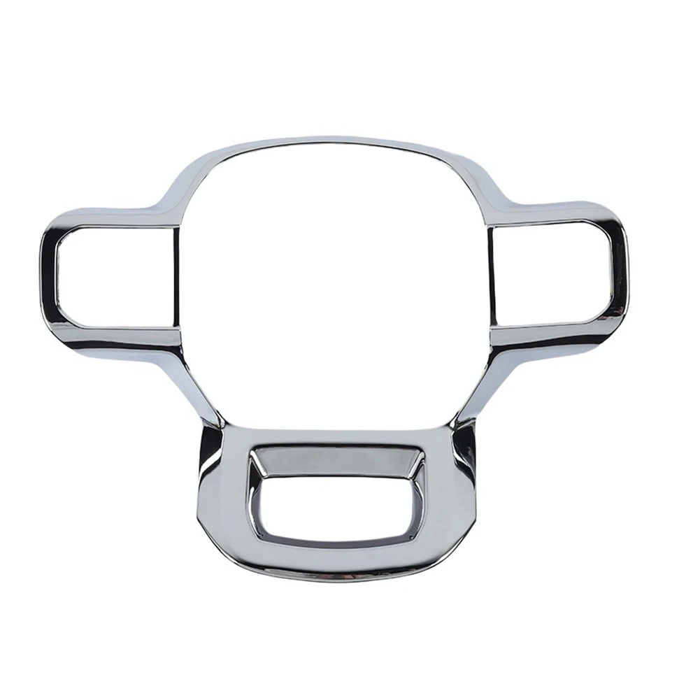 

Car Steering Wheel Panel Cover Trim Frame Decor Sticker for Ford F150 2021 2022 Interior Accessories,Bright Silver