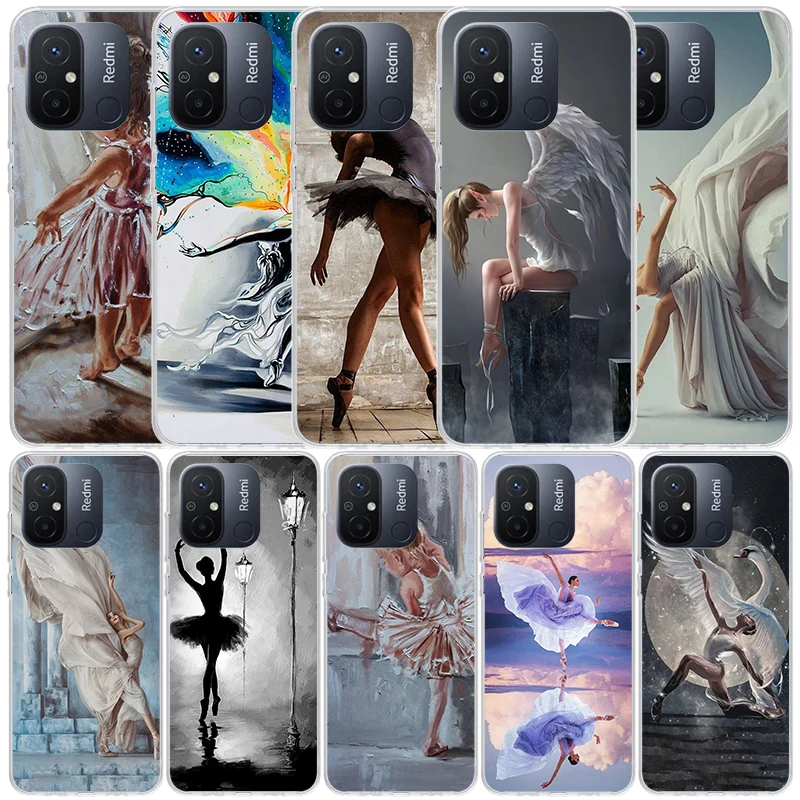Чехол для телефона с танцующими балеринами Xiaomi Redmi 12C 12 10C 10 10A 9C 9A 9T 9 8 8A 7 7A 6 Pro 6A K20 K30