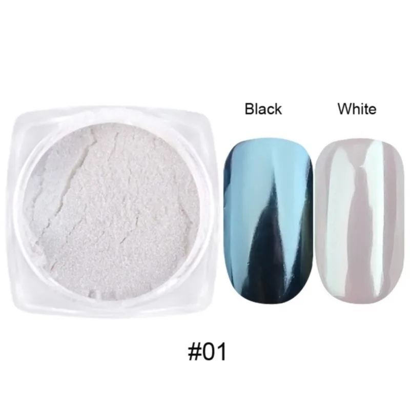 

1-Jar Chrome Pigment Nail Fairy Glitter Powder Aurora Mirror Pigment Holographic Nail Art Dust Manicure DIY Nail Fine Glitter #F