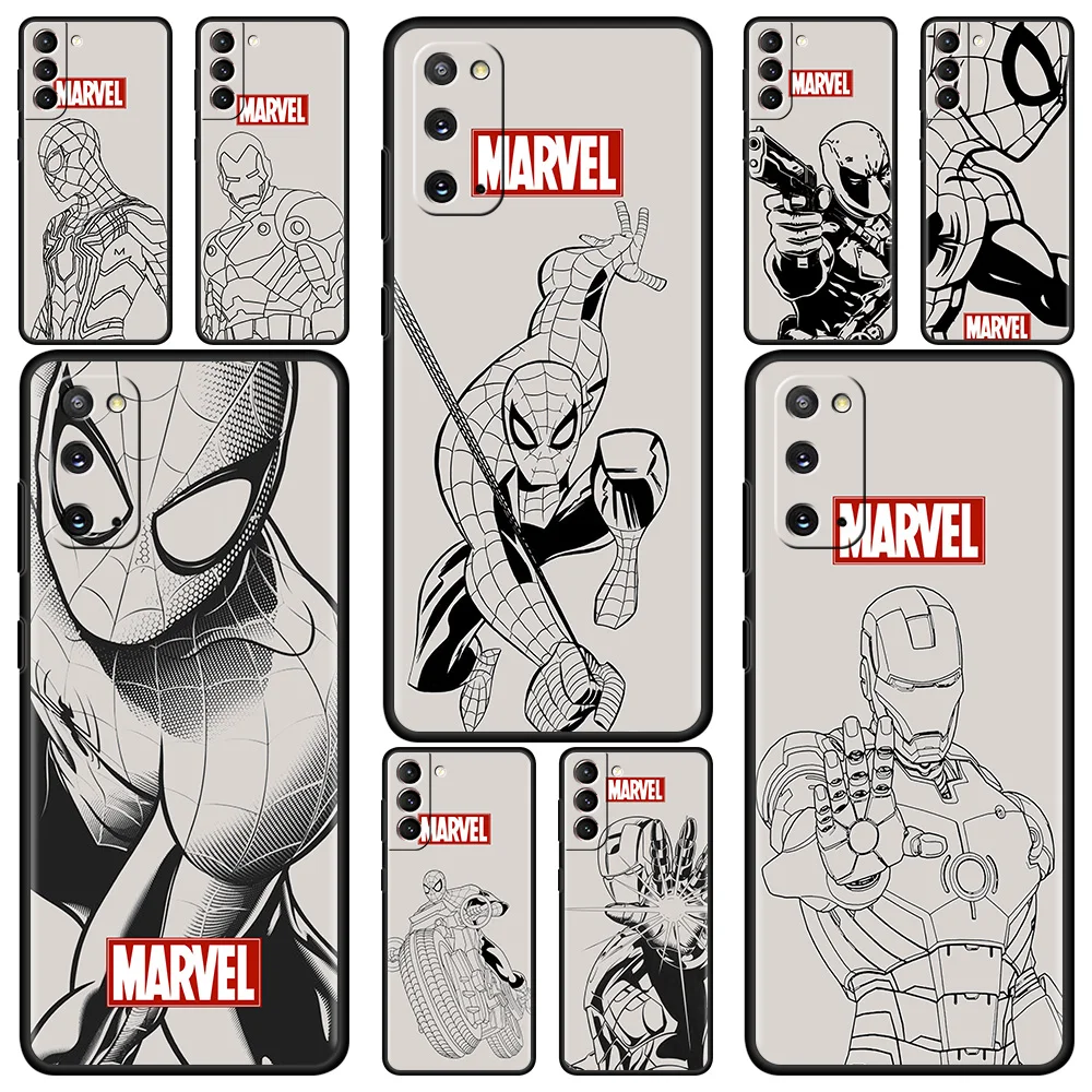 

Black Case For Samsung Galaxy S21 Ultra S22 Plus S20 FE Waterproof SmartPhone Cover S10 S8 S9 Note 20 Funda Marvel Avengers LOGO