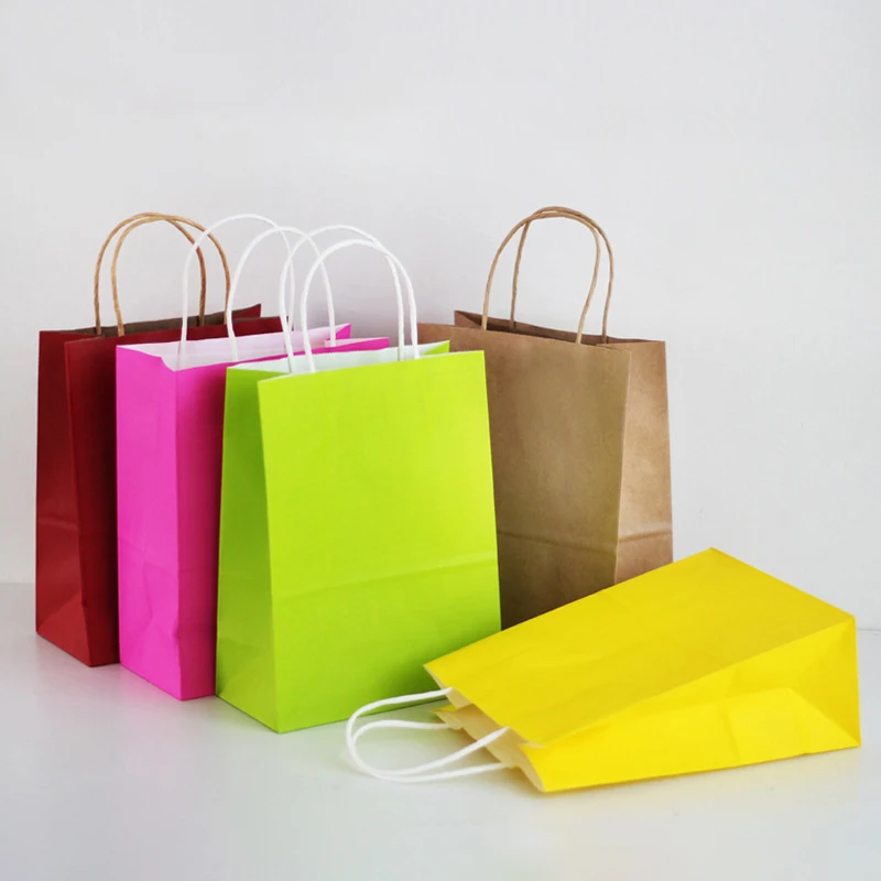 

Color takeaway shopping kraft paper bag custom tote clothing bag packaging bag gift paper bag custom logo