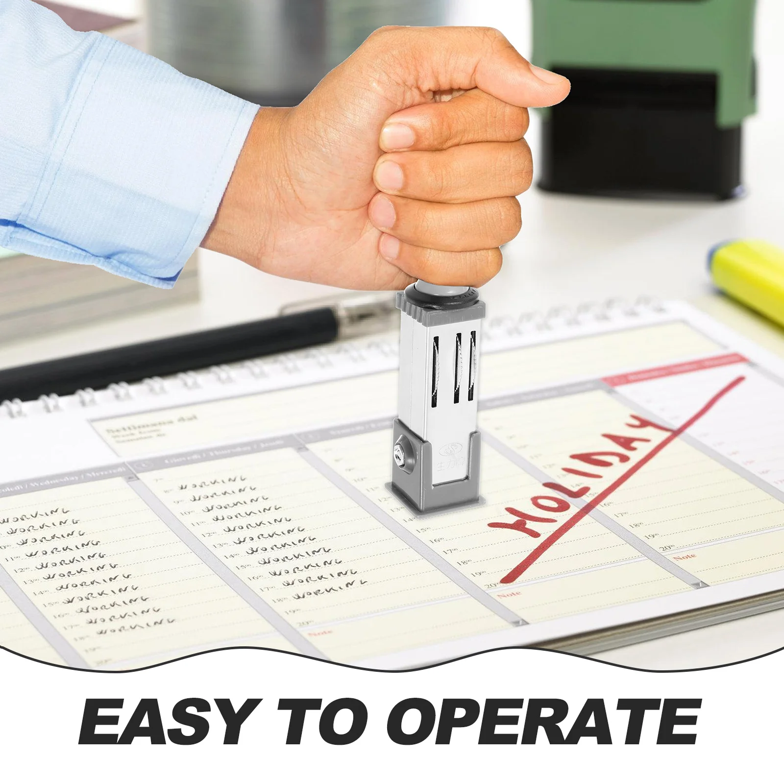 Многоцелевой штамп с датой материал офисный самокрасящийся ручной из